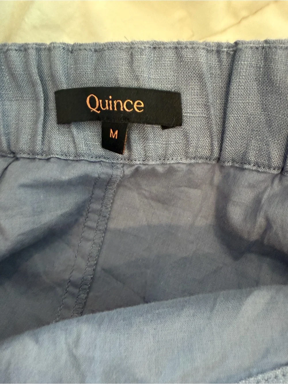 Quince Slate Blue Linen Spaghetti Strap Romper
